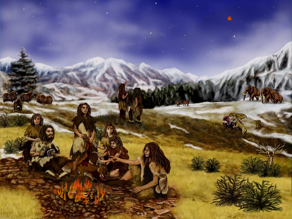 Neandertalczycy nad ogniskiem